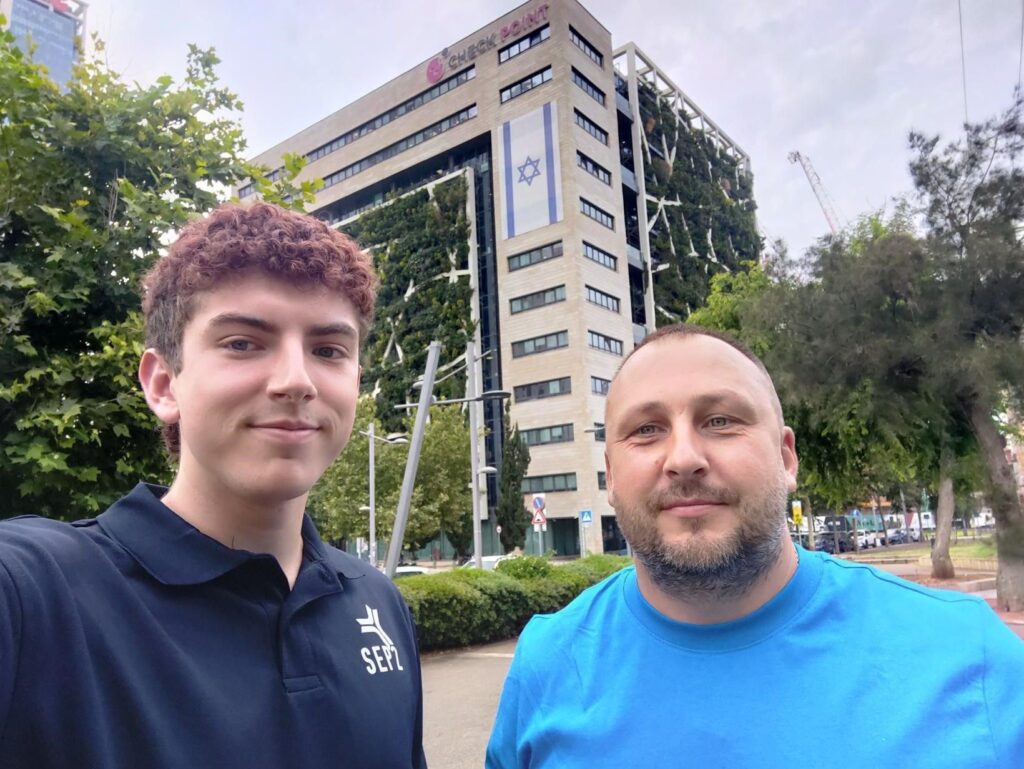 Alex and Sergejs, SEP2 Employees, visiting the check point EBC