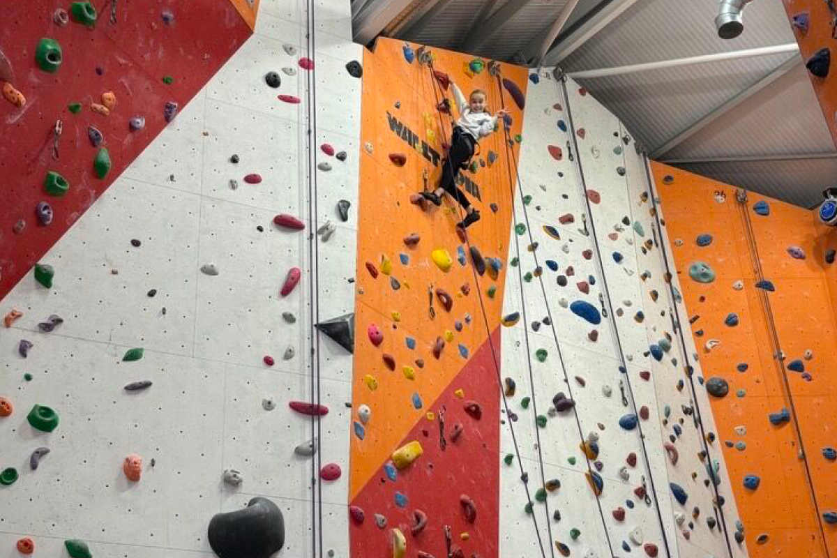 picture of someone rock climbing